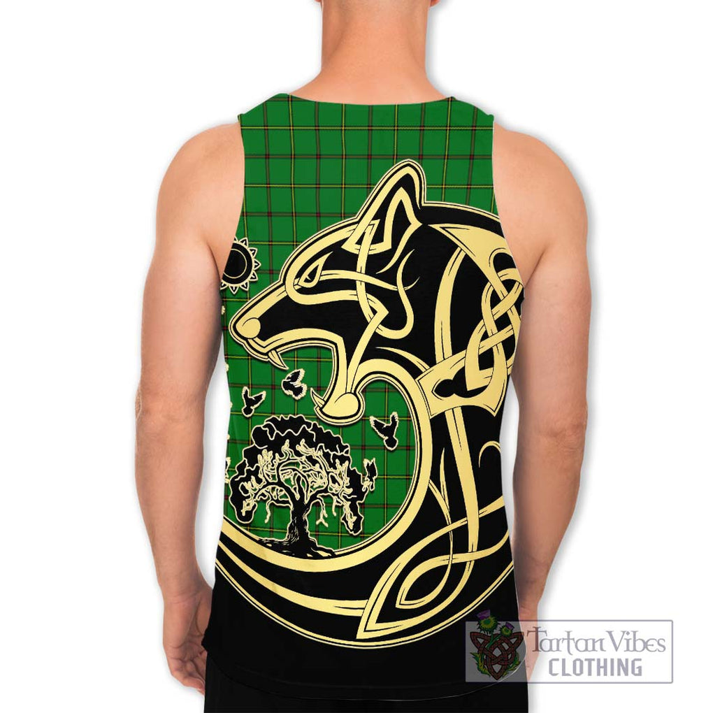 Don Tartan Men's Tank Top with Family Crest Celtic Wolf Style - Tartan Vibes Clothing