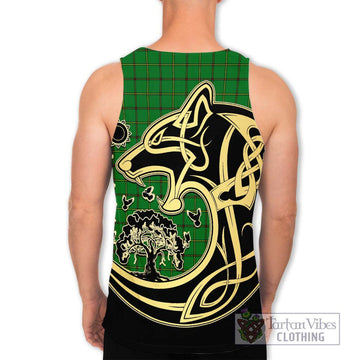 Don Tartan Men's Tank Top with Family Crest Celtic Wolf Style - Tartan Vibes Clothing
