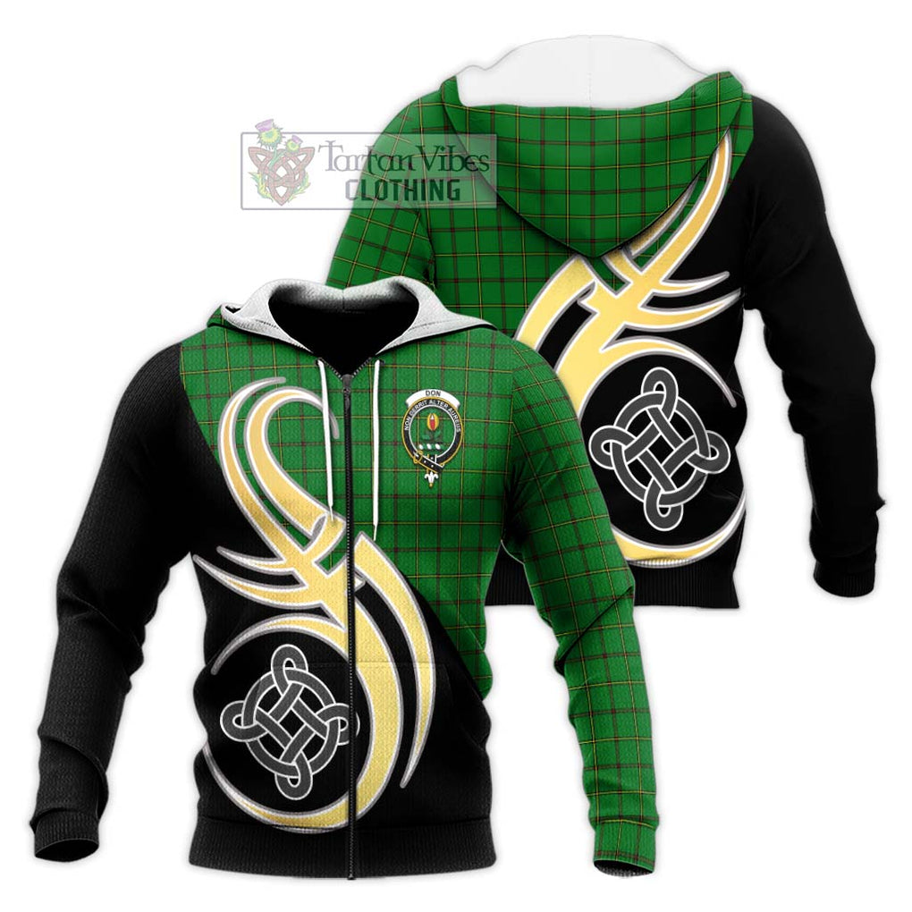 Don Tartan Knitted Hoodie with Family Crest and Celtic Symbol Style Unisex Knitted Zip Hoodie - Tartan Vibes Clothing