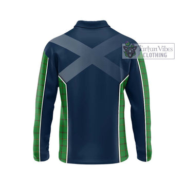 Don Tartan Long Sleeve Polo Shirt with Family Crest and Lion Rampant Vibes Sport Style - Tartan Vibes Clothing