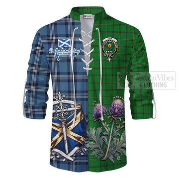 Don Tartan Ghillie Kilt Shirt Happy St. Andrew's Day Half Tartan Style - Tartan Vibes Clothing