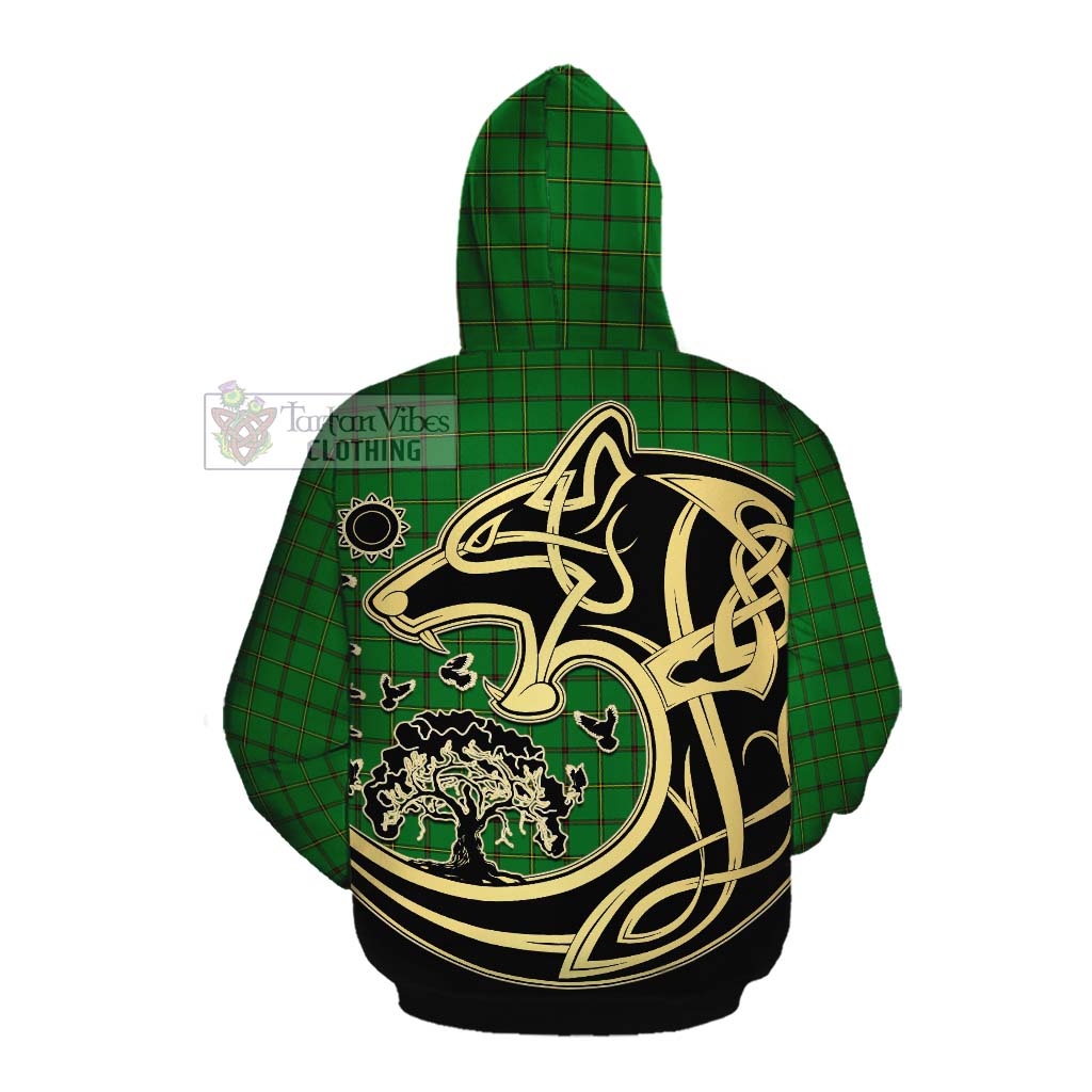 Don Tartan Cotton Hoodie with Family Crest Celtic Wolf Style Pullover Hoodie - Tartan Vibes Clothing