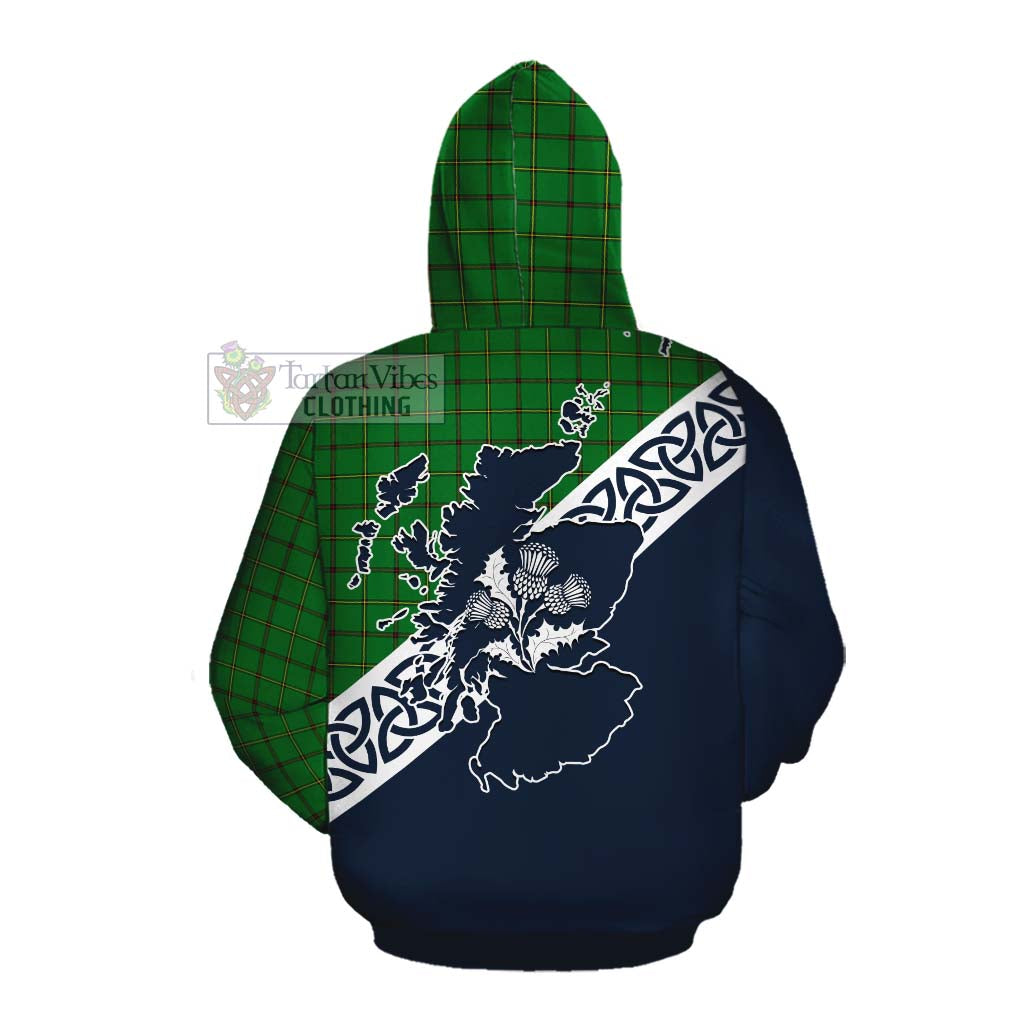Don Tartan Cotton Hoodie Featuring Thistle and Scotland Map Pullover Hoodie - Tartan Vibes Clothing