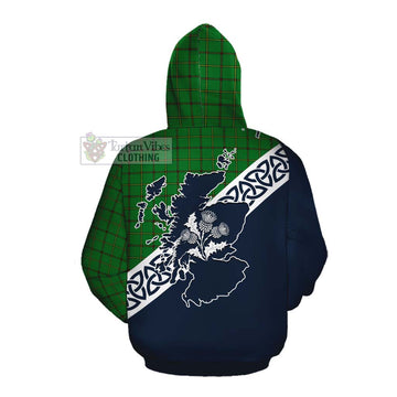 Don Tartan Cotton Hoodie Featuring Thistle and Scotland Map Pullover Hoodie - Tartan Vibes Clothing