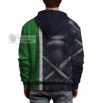 Don Tartan Hoodie with Family Crest Cross Sword Thistle Celtic Vibes - Tartan Vibes Clothing