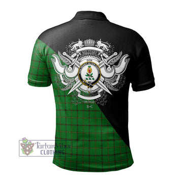Don Tartan Polo Shirt with Family Crest and Military Logo Style - Tartan Vibes Clothing