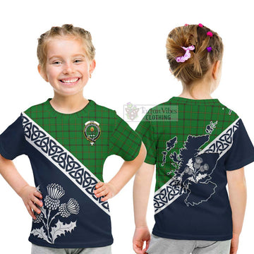 Don Tartan Kid T-Shirt Featuring Thistle and Scotland Map - Tartan Vibes Clothing