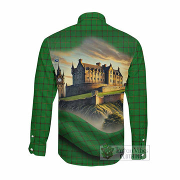 Tartan Vibes Clothing Don Tartan Family Crest Long Sleeve Button Shirt with Scottish Ancient Castle Style