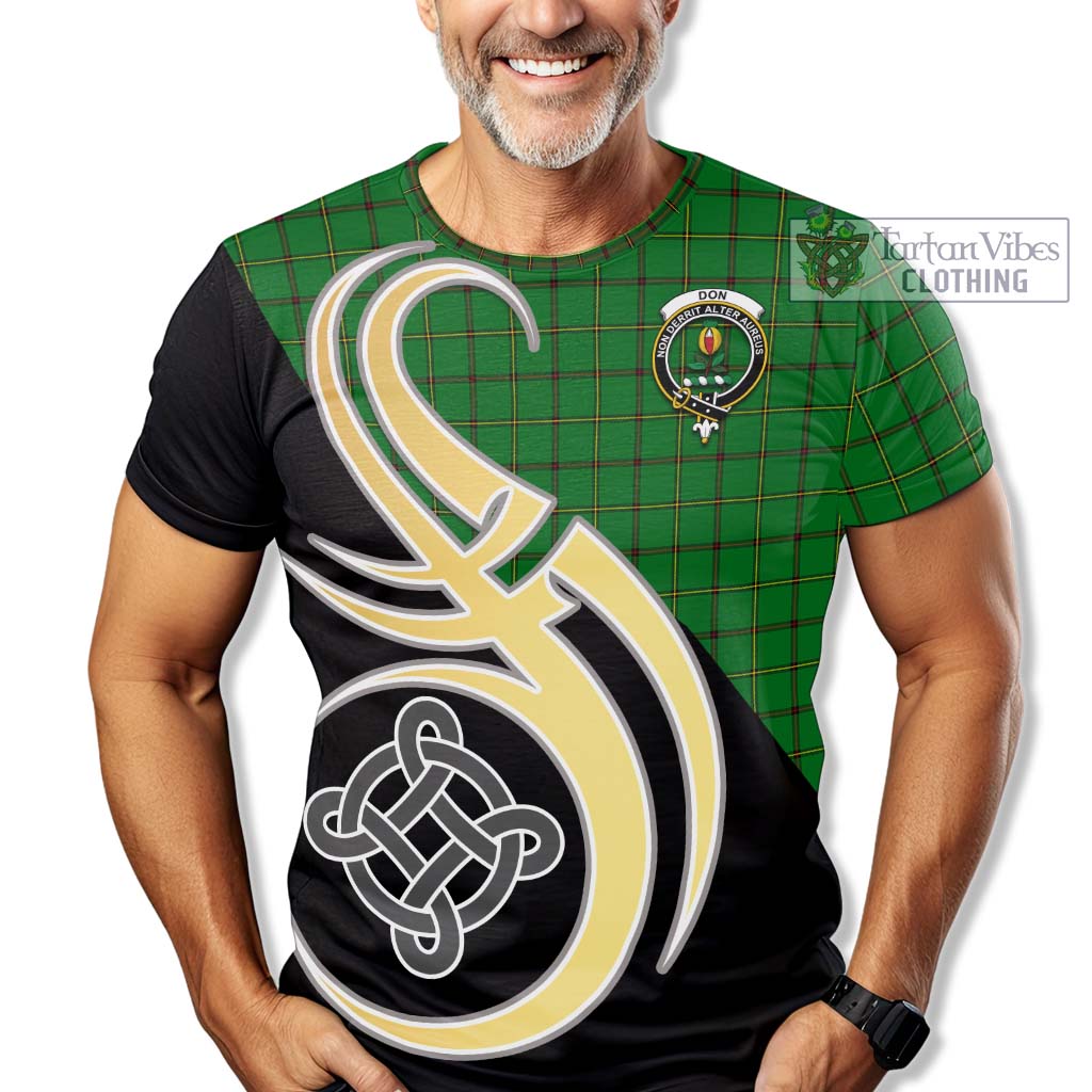Don Tartan T-Shirt with Family Crest and Celtic Symbol Style - Tartan Vibes Clothing