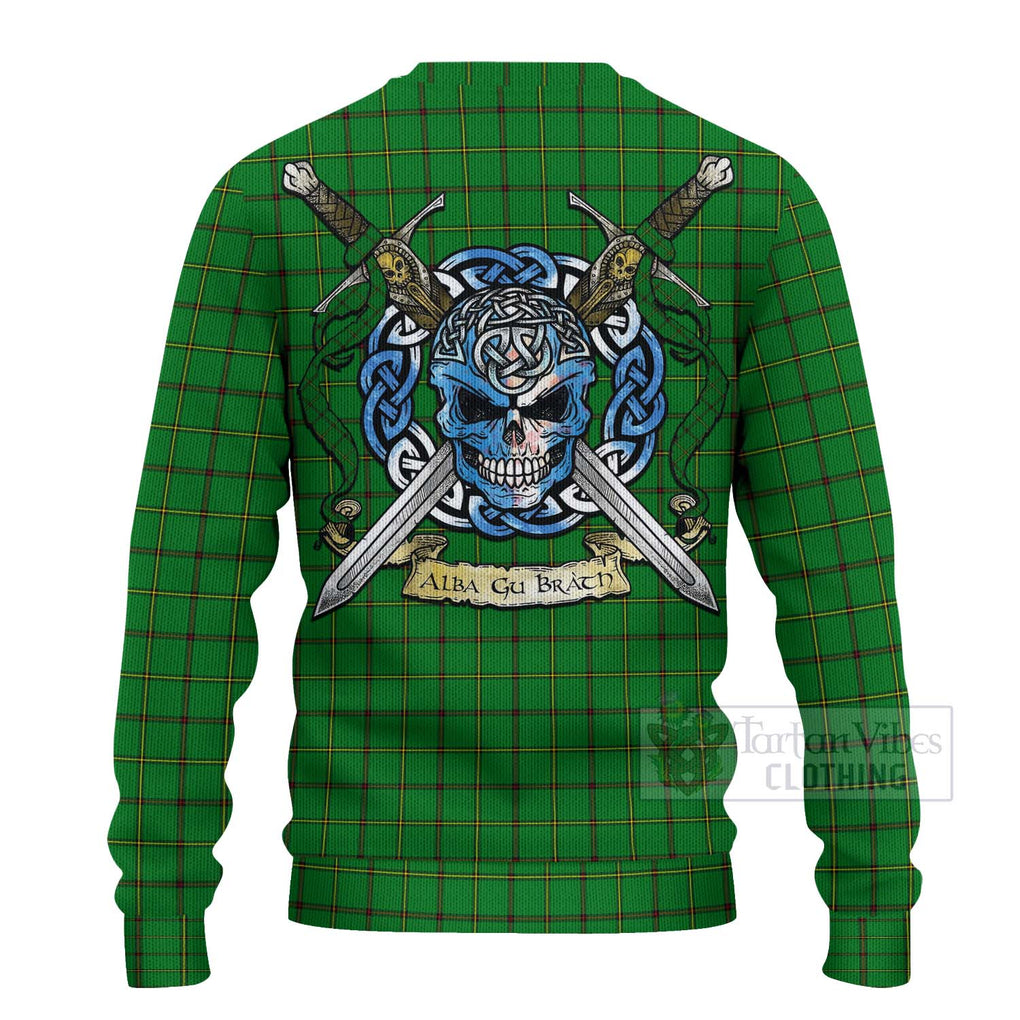 Don Tartan Ugly Sweater with Family Crest Celtic Skull Style - Tartan Vibes Clothing