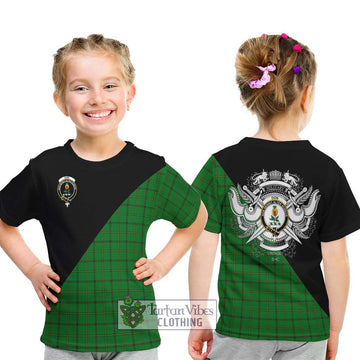 Don Tartan Kid T-Shirt with Family Crest and Military Logo Style - Tartan Vibes Clothing
