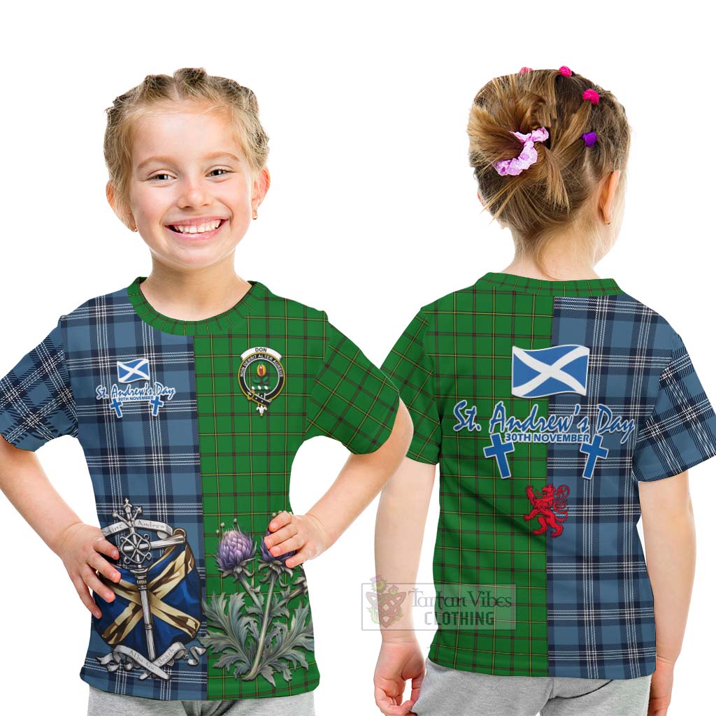 Don Tartan Kid T-Shirt Happy St. Andrew's Day Half Tartan Style - Tartan Vibes Clothing