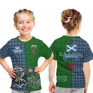 Don Tartan Kid T-Shirt Happy St. Andrew's Day Half Tartan Style - Tartan Vibes Clothing