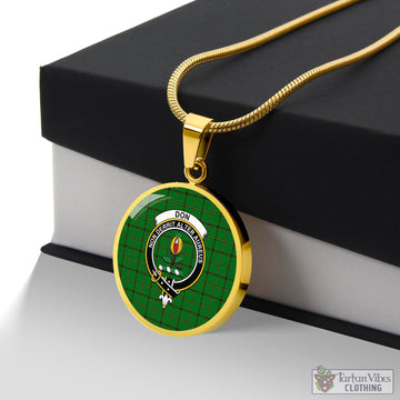 Don Tartan Circle Necklace with Family Crest Luxury Necklace (Gold) No - Tartan Vibes Clothing