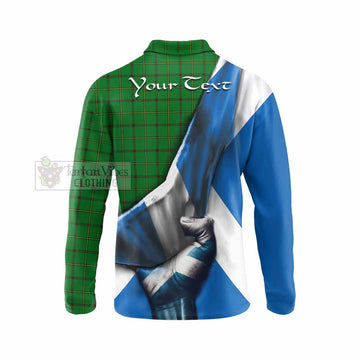 Don Tartan Long Sleeve Polo Shirt with Family Crest Scotland Patriotic Style - Tartan Vibes Clothing