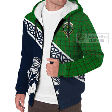 Don Tartan Sherpa Hoodie Featuring Thistle and Scotland Map - Tartan Vibes Clothing
