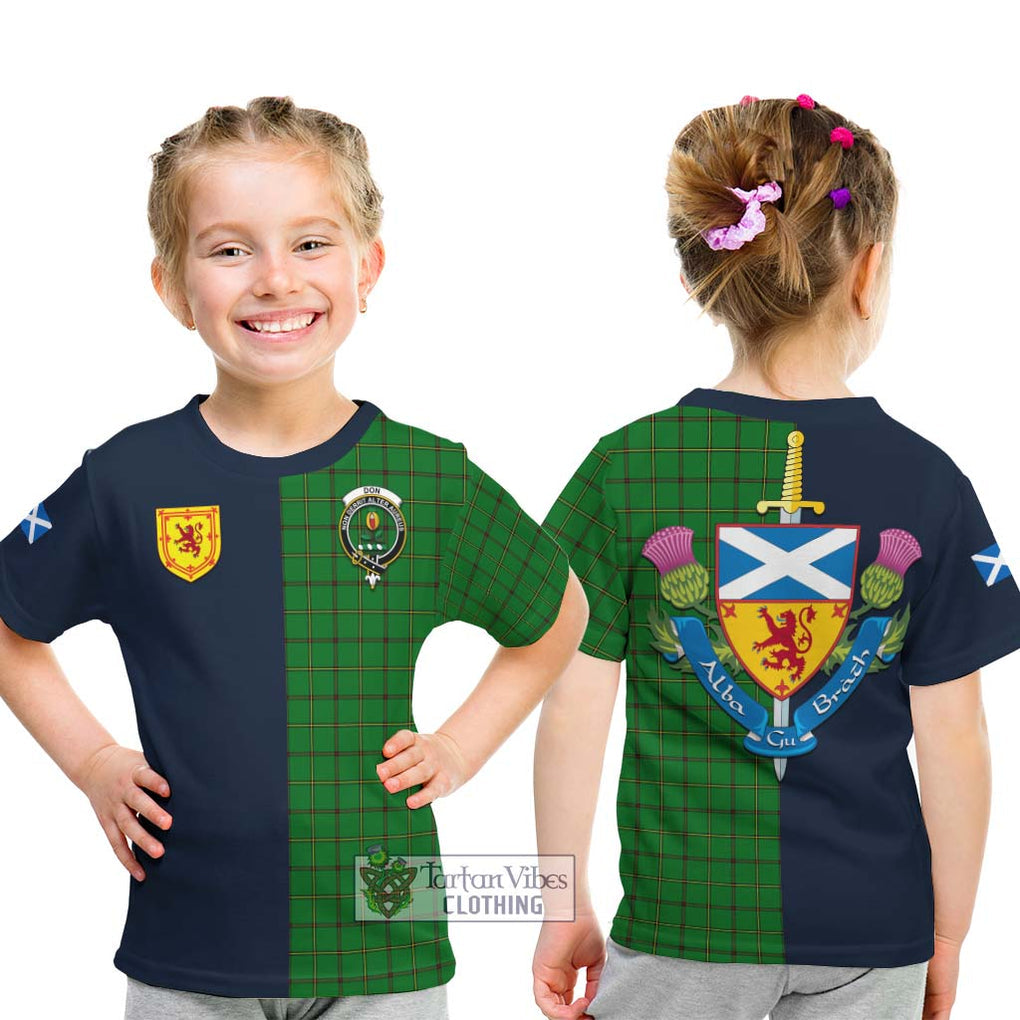 Don Tartan Kid T-Shirt Alba with Scottish Lion Royal Arm Half Style - Tartan Vibes Clothing