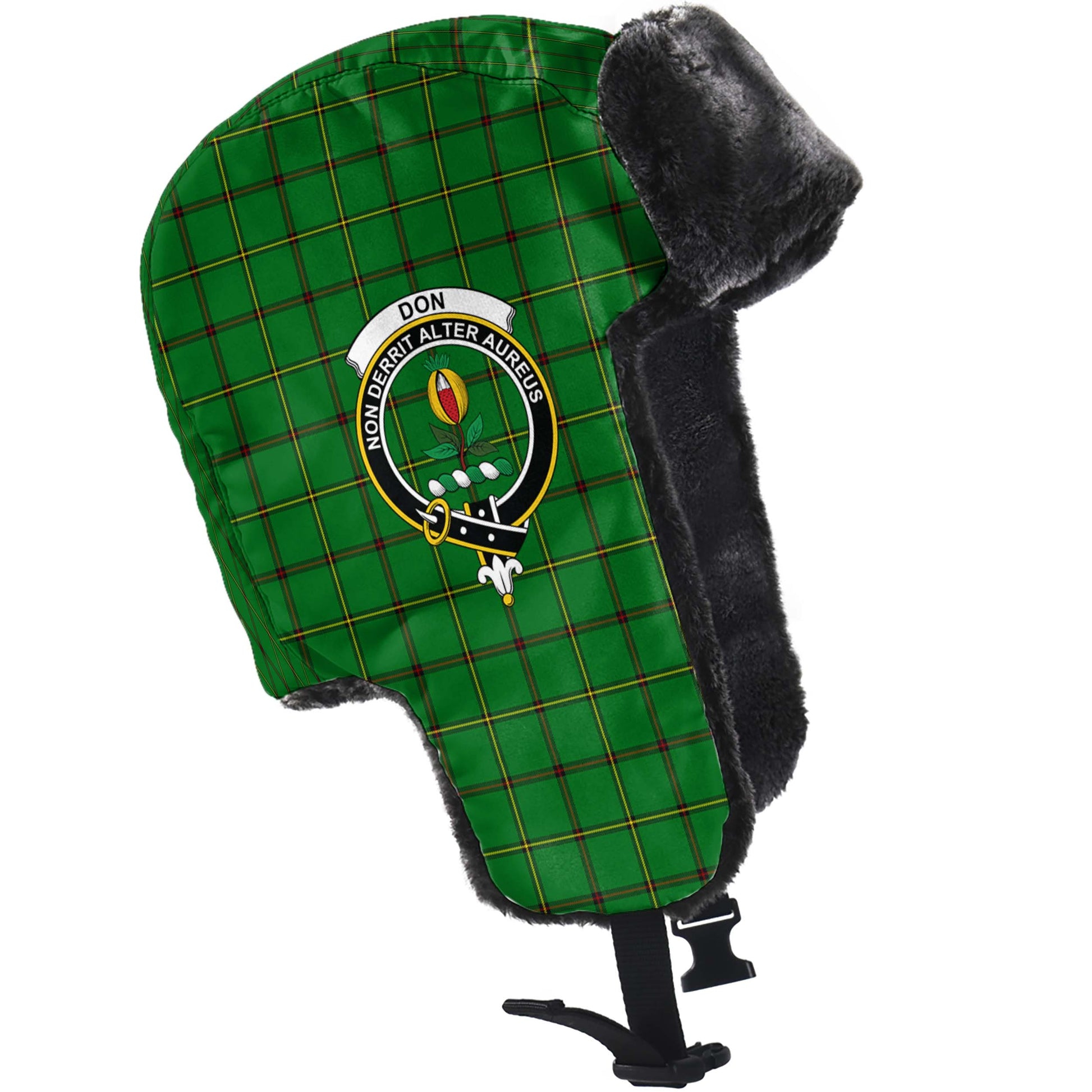 Don Tartan Winter Trapper Hat with Family Crest - Tartan Vibes Clothing