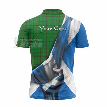 Don Tartan Zipper Polo Shirt with Family Crest Scotland Patriotic Style - Tartan Vibes Clothing