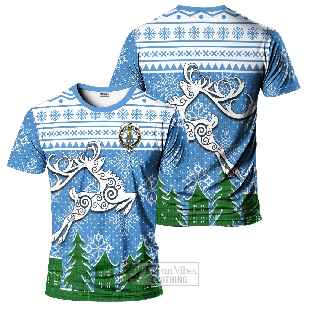 Don Clan Christmas T-Shirt Celtic Reindeer Style - Tartan Vibes Clothing