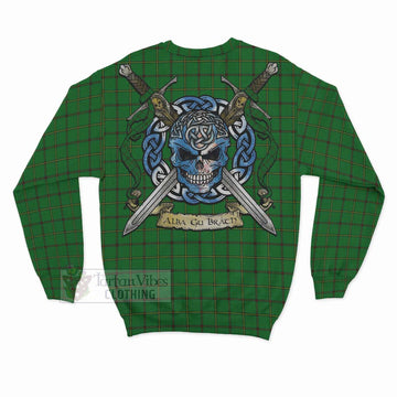 Don Tartan Sweatshirt with Family Crest Celtic Skull Style - Tartan Vibes Clothing