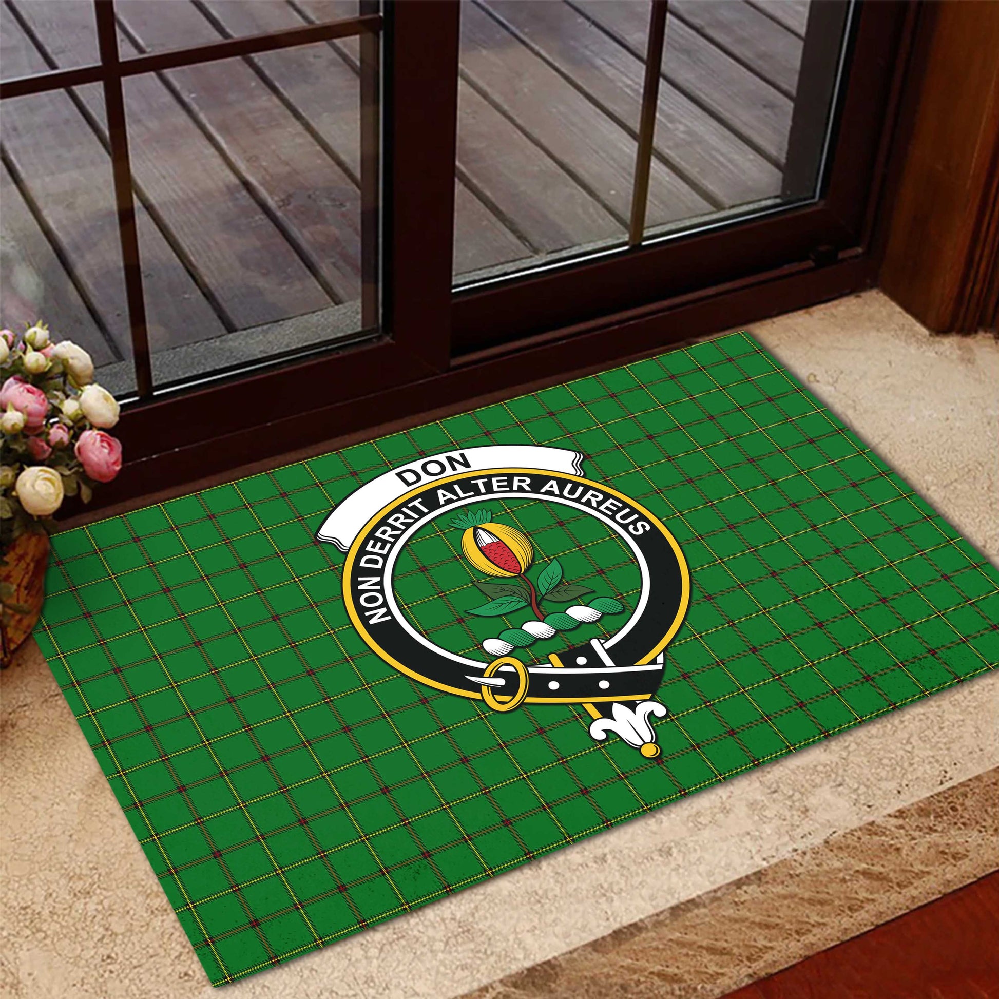 Don Tartan Rubber Doormat with Family Crest - Tartan Vibes Clothing