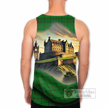 Don Tartan Family Crest Men's Tank Top with Scottish Ancient Castle Style - Tartan Vibes Clothing