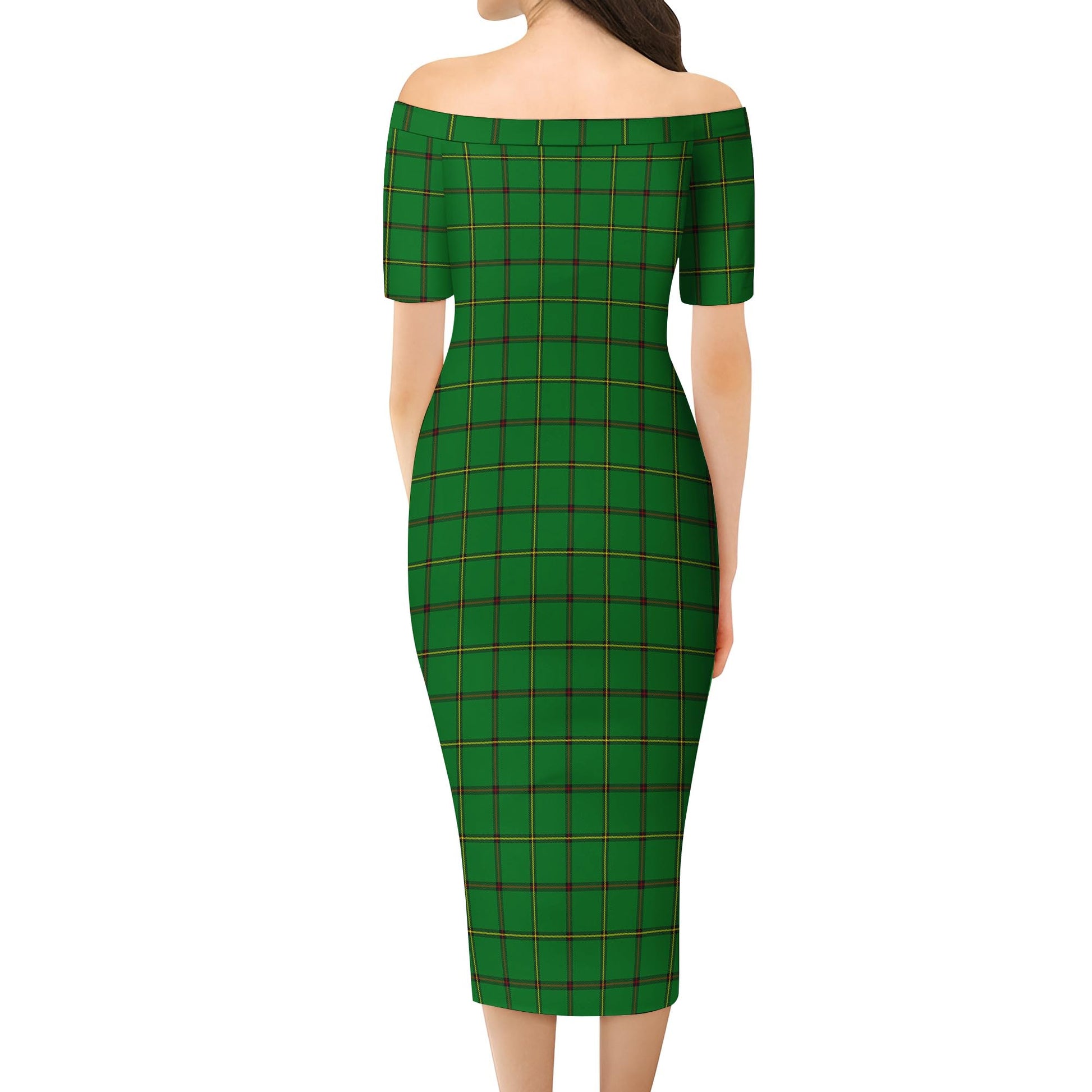 Don Tartan Off Shoulder Lady Dress - Tartan Vibes Clothing