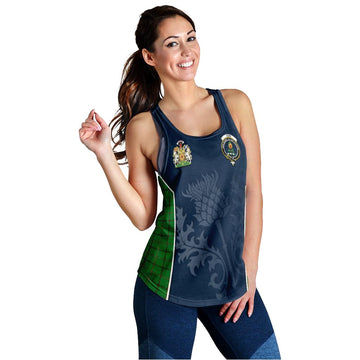 Don Tartan Women's Racerback Tanks with Family Crest and Scottish Thistle Vibes Sport Style - Tartan Vibes Clothing