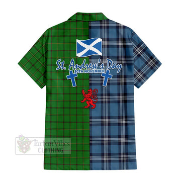 Don Tartan Hawaiian Shirt Happy St. Andrew's Day Half Tartan Style - Tartan Vibes Clothing