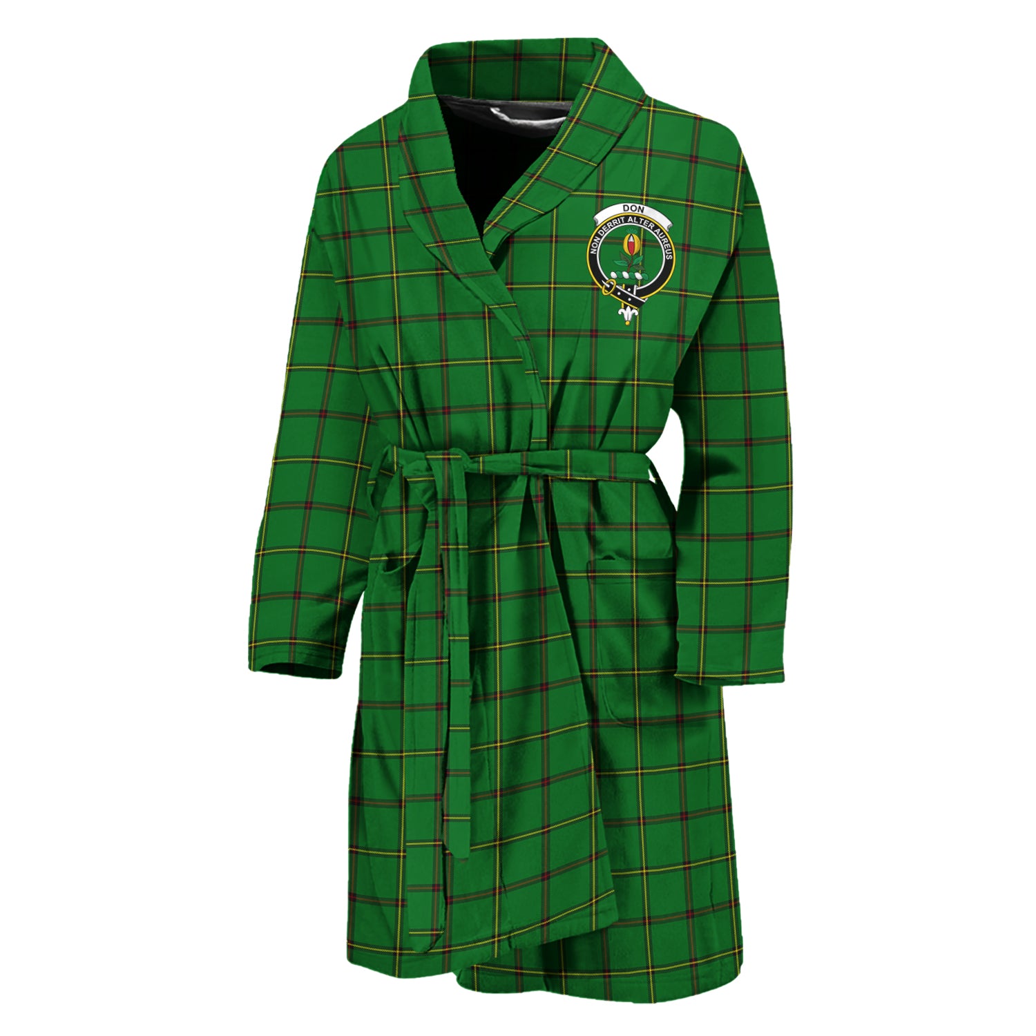 Don Tartan Bathrobe with Family Crest Unisex M - Tartan Vibes Clothing