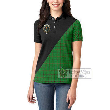 Don Tartan Women's Polo Shirt with Family Crest and Military Logo Style - Tartan Vibes Clothing