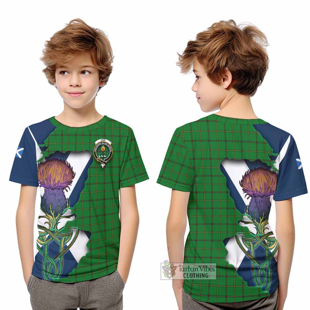 Don Tartan Family Crest Kid T-Shirt Scottish Thistle Celtic Inspired - Tartan Vibes Clothing