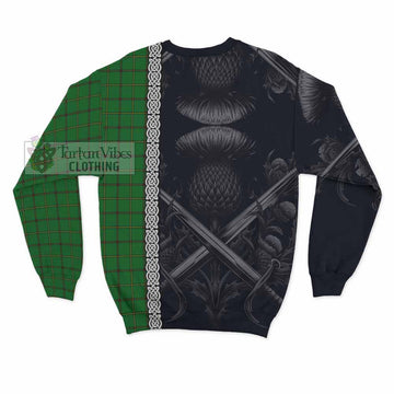 Don Tartan Sweatshirt with Family Crest Cross Sword Thistle Celtic Vibes - Tartan Vibes Clothing