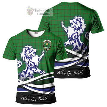 Don Tartan Cotton T-shirt with Alba Gu Brath Regal Lion Emblem Women's Shirt - Tartan Vibes Clothing