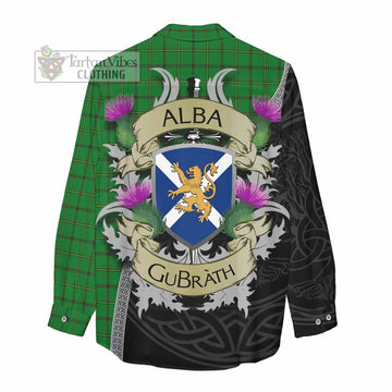 Don Tartan Family Crest Women's Casual Shirt Lion Rampant Royal Thistle Shield Celtic Inspired - Tartan Vibes Clothing
