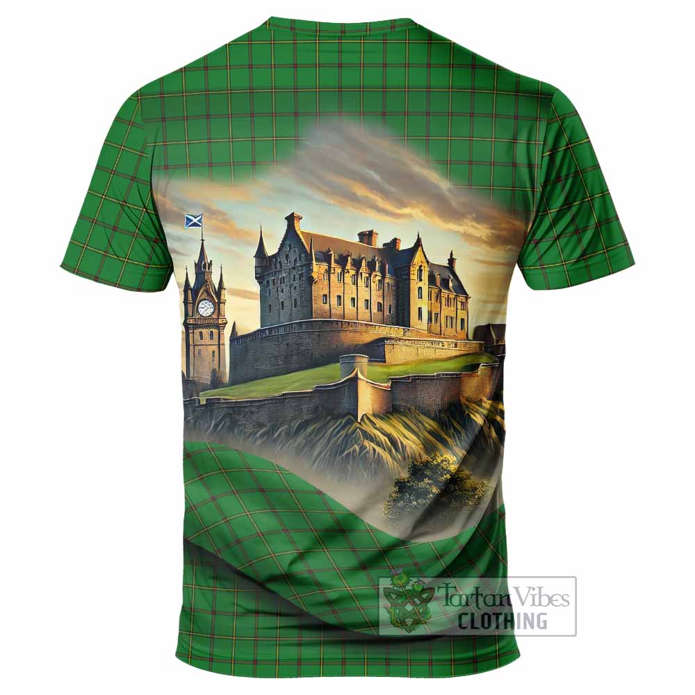 Don Tartan Family Crest T-Shirt with Scottish Ancient Castle Style - Tartan Vibes Clothing