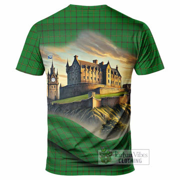 Don Tartan Family Crest T-Shirt with Scottish Ancient Castle Style - Tartan Vibes Clothing