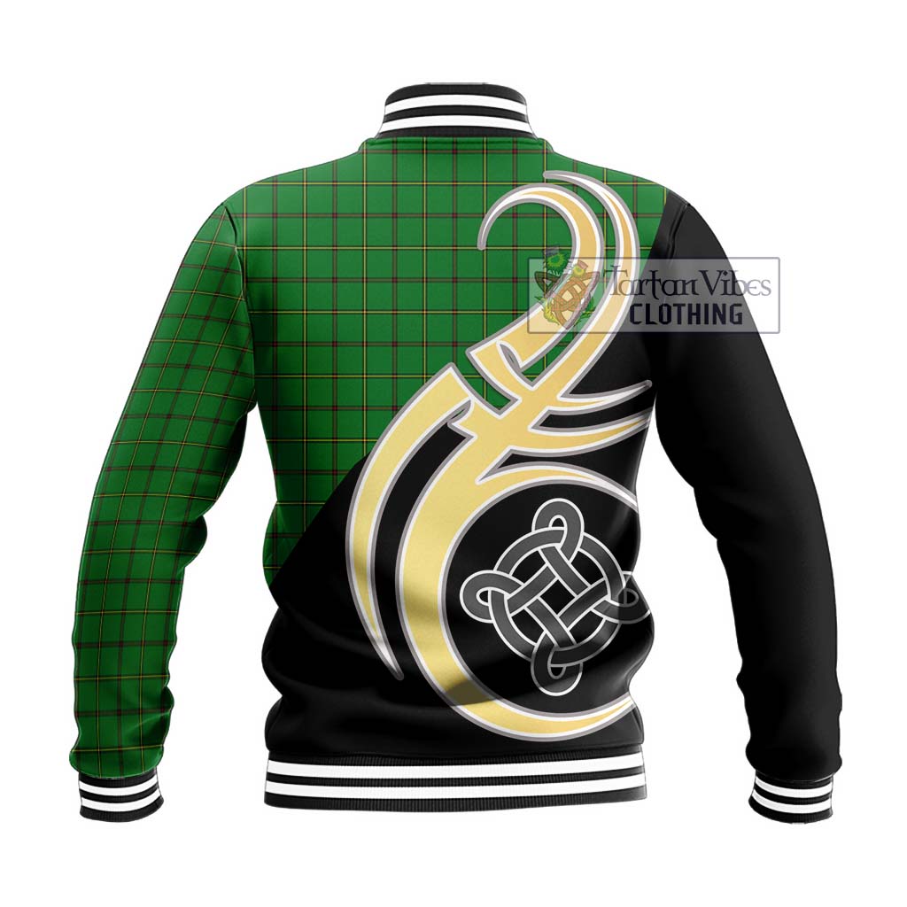 Don Tartan Baseball Jacket with Family Crest and Celtic Symbol Style - Tartan Vibes Clothing