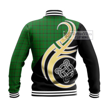 Don Tartan Baseball Jacket with Family Crest and Celtic Symbol Style - Tartan Vibes Clothing