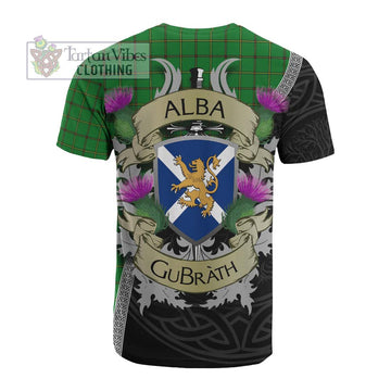 Don Tartan Family Crest Cotton T-shirt Lion Rampant Royal Thistle Shield Celtic Inspired - Tartan Vibes Clothing