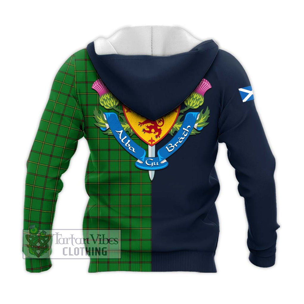 Don Tartan Knitted Hoodie Alba with Scottish Lion Royal Arm Half Style - Tartan Vibes Clothing