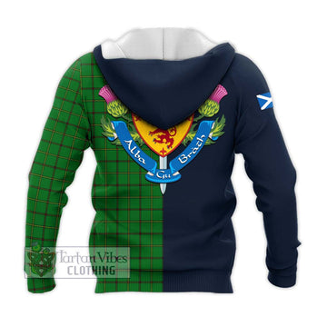 Tartan Vibes Clothing Don Tartan Knitted Hoodie with Scottish Lion Royal Arm Half Style