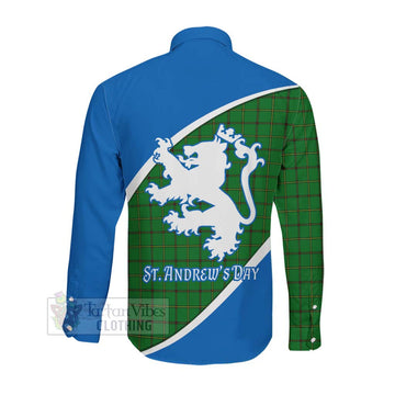 Don Family Crest Tartan Long Sleeve Button Shirt Celebrate Saint Andrew's Day in Style Men's Shirt - Tartan Vibes Clothing