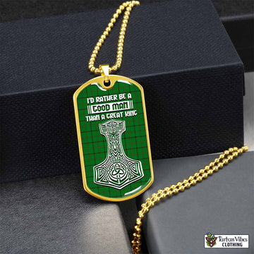 Tartan Vibes Clothing Don Tartan Dog Tag Necklace Viking Mjolnir Style