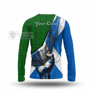 Don Tartan Long Sleeve T-Shirt with Family Crest Scotland Patriotic Style - Tartan Vibes Clothing
