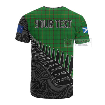 Tartan Vibes Clothing Don Crest Tartan Cotton T-shirt with New Zealand Silver Fern Half Style