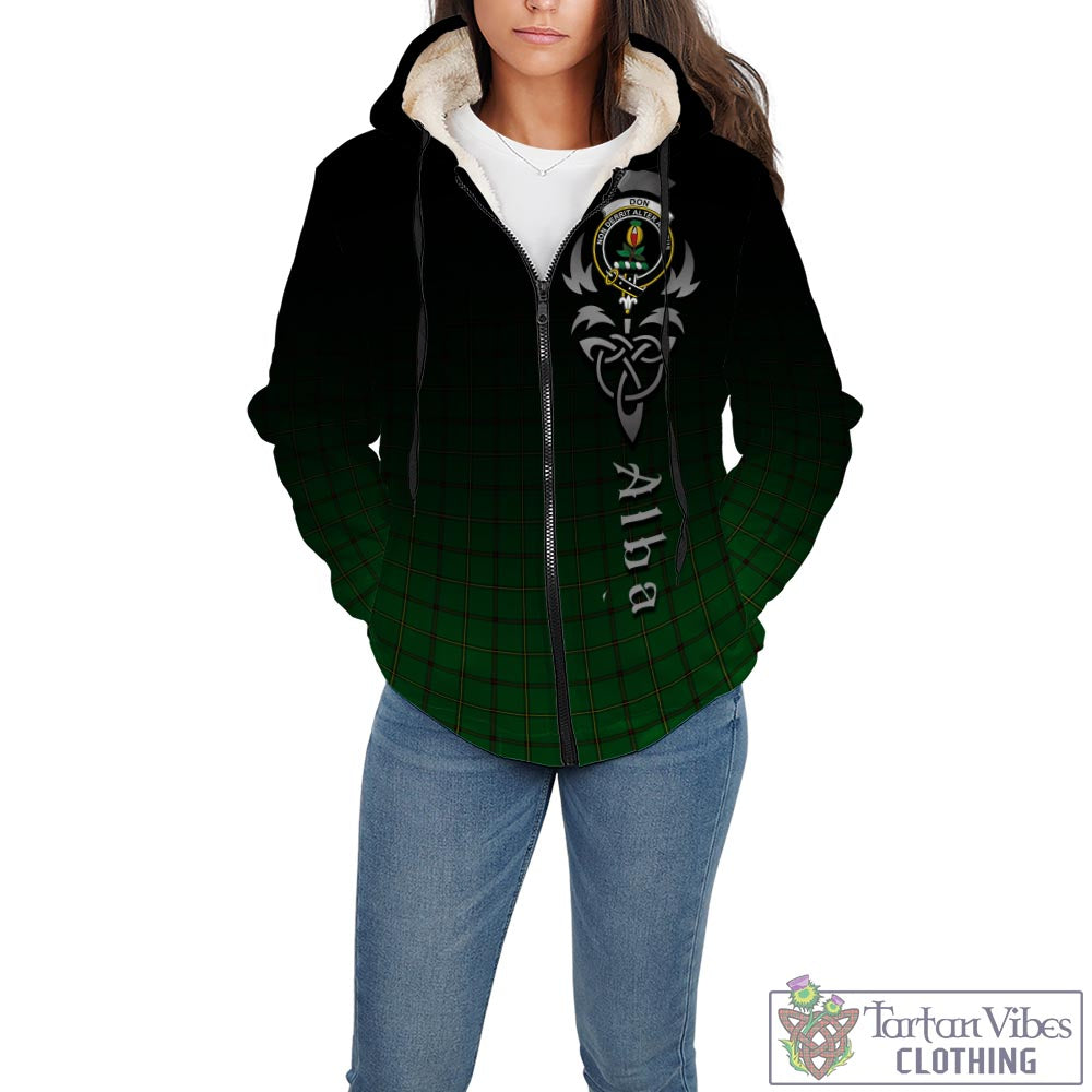 Don Tartan Sherpa Hoodie Featuring Alba Gu Brath Family Crest Celtic Inspired - Tartan Vibes Clothing