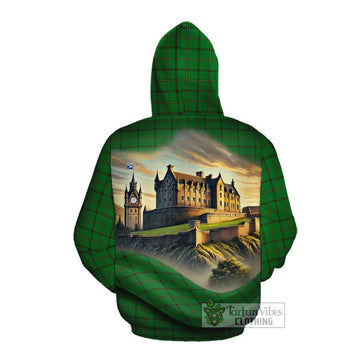 Don Tartan Family Crest Cotton Hoodie with Scottish Ancient Castle Style Pullover Hoodie - Tartan Vibes Clothing
