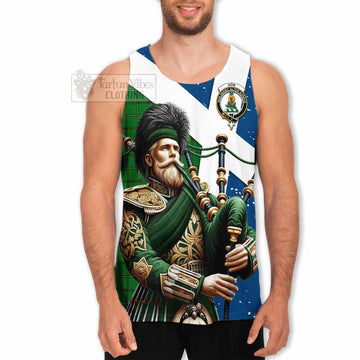 Don Tartan Men's Tank Top with Family Crest Scottish Bagpiper Vibes - Tartan Vibes Clothing